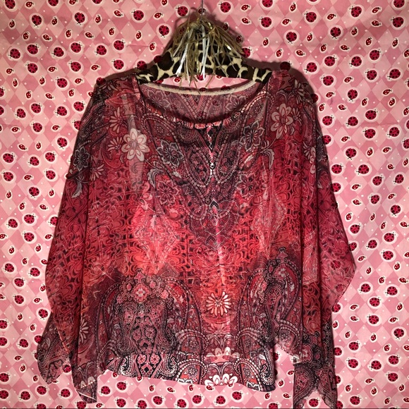 Style&Co Pink Butterfly Top - Picture 3 of 3